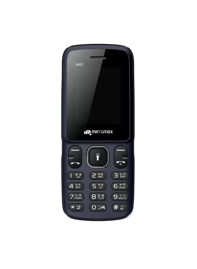 ميكروماكس موبايل Micromax X412 بشريحتين، شاشة 1.77 بوصة، بطارية طويلة العمر، راديو FM ، كشاف – أسود - Image 1