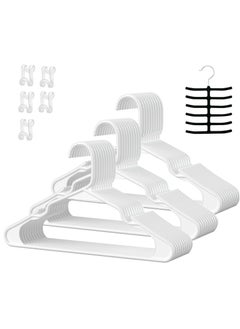 TYCOM Tycom Plastic Clothes Hangers - Suit Hangers (30 Pack) Ultra Thin Space Saving 360 Degree Swivel Hook Clothes Hangers Hold Up-to 10 Lbs, for Coats, Jackets, Pants - Plastic 30pcs White  - Image 1