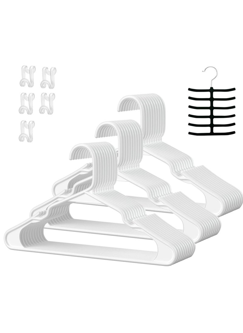 TYCOM Plastic Clothes Hangers - Suit Hangers (30 Pack) Ultra Thin Space Saving 360 Degree Swivel Hook Clothes Hangers Hold Up-to 10 Lbs, for Coats, Jackets, Pants - Plastic 30pcs White  - Image 1