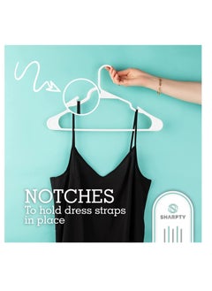 TYCOM Tycom Plastic Clothes Hangers - Suit Hangers (30 Pack) Ultra Thin Space Saving 360 Degree Swivel Hook Clothes Hangers Hold Up-to 10 Lbs, for Coats, Jackets, Pants - Plastic 30pcs White  - Image 3