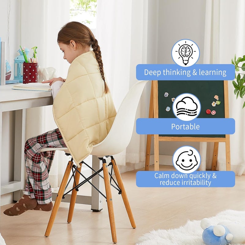 HOSUKKO Weighted Blanket - 2 lbs Ivory Heavy Blanket - Small Size Breathable Blanket(20 * 30 inches, 2 lbs) - Image 2