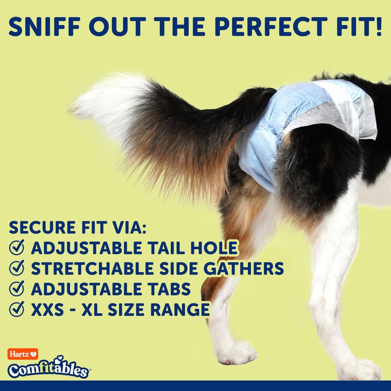 Hartz Comfitables Disposable Dog Diapers, Size Medium 12 Count, Comfortable & Secure Fit, Easy to Put On, Super Absorbent Male and Female Diaper - Image 5