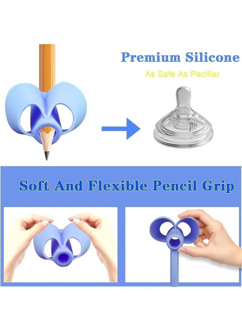 Pencil Gripper Kids/Toddler Handwriting aid Tools, Kids Handwriting Aid Tools, Ergonomic Writing Aid, Pencil Grip for 3-9 Years Learning to Write (Blue) - Image 3