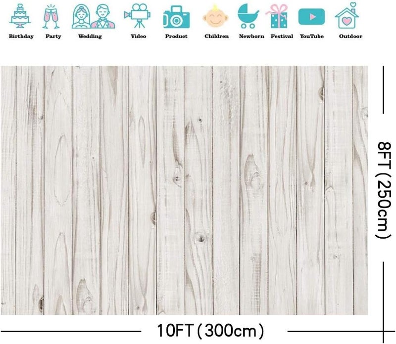 Yeele خلفية خشبية بيضاء ييل 10x8 قدم لوح خشبي للتصوير الفوتوغرافي خلفية ريفية مزيفة لوحة خلفية مسطحة بورتريه نسيج ريترو لصور بوث الاستوديو ملحقات ملصق تصوير ديكور - Image 5