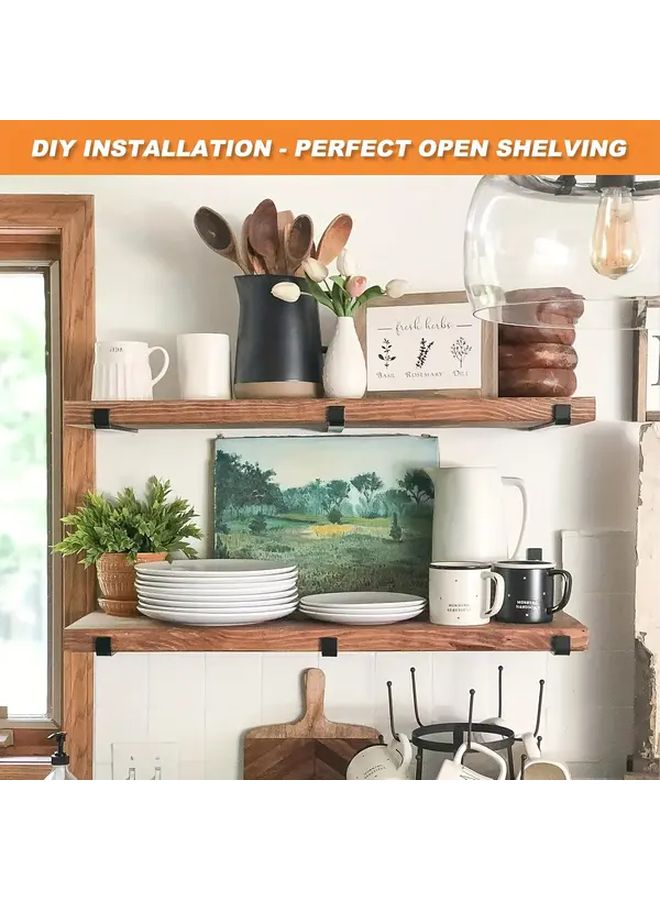 6 Pack 9 Inch Black Heavy Duty Industrial Shelf Brackets 4mm Thick With Lip - Image 5