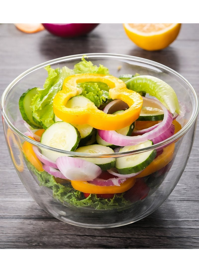 Double Layer Bowl 2 Pack Double Walled Bowl For Cooking Borosilicate Transparent 500ml