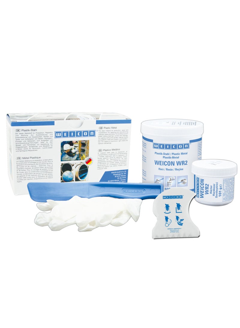 WEICON WR2 Epoxy Resin Plastic Steel | 500 g | For metal with high abrasion - Image 1