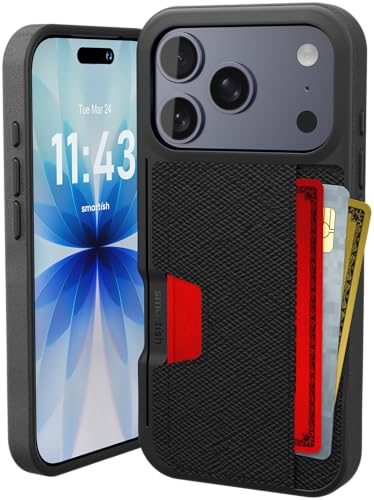 Smartish iPhone17 Pro Wallet Case Wallet Slayer Vol 2 Slim Protective Credit Card Holder wKickstand Drop Tested Hidden Card Slot Cover for Apple iPhone17 Pro Black Tie Affair - Image 1