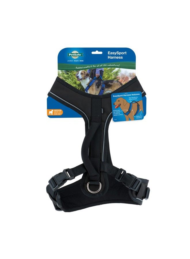 PetSafe EasySport Dog Harness - Padded, Adjustable Dog Harness with Control Handle and Reflective Piping - Great for Active Dogs - from The Makers of The Easy Walk Harness - Medium, Charcoal - Image 1