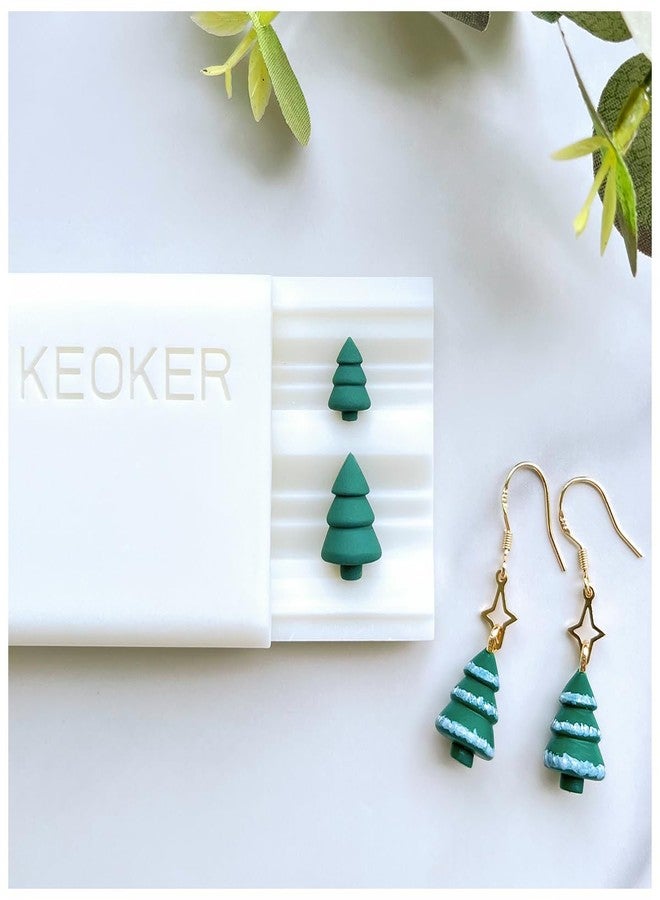 كوكر بكرة خرز طين البوليمر لعيد الميلاد من KEOKER، أدوات صنع أقراط من طين البوليمر، صانع خرز شجرة عيد الميلاد، أداة صنع مجوهرات من الطين، تساعدك على صنع خرز دائري مثالي بحجمين (خرز على شكل شجرة) - Image 1