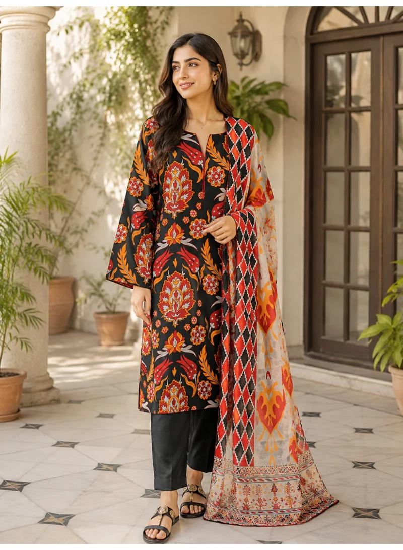 GORANGE Women's 3-Piece Basic Printed Ethnic Wear Set