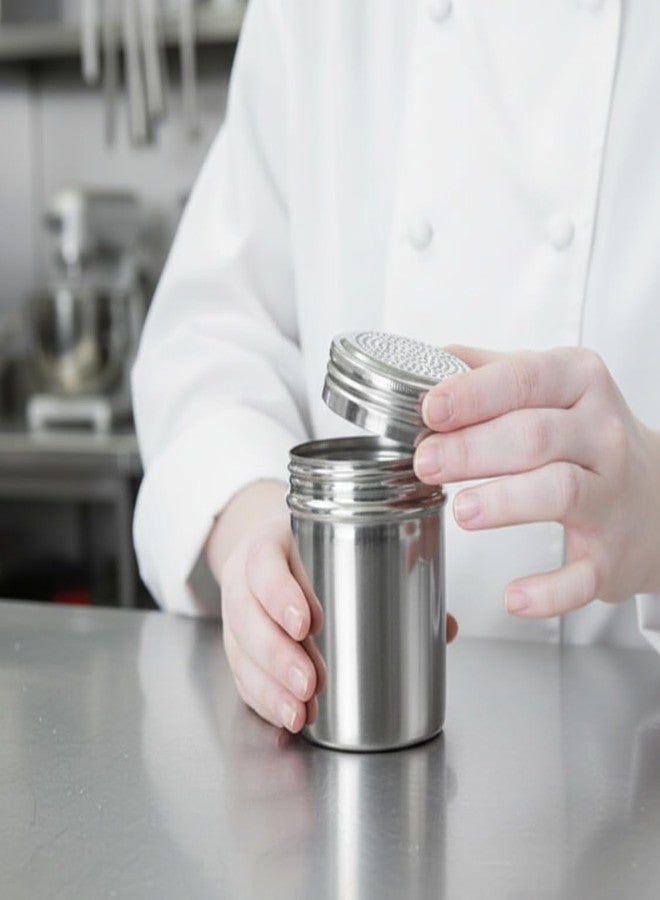 TrueCraftware- 10 oz Stainless Steel Dredge Shakers without Handle Set of 2- Seasonings Spice Shakers Cheese Shakers Chili Flakes Powder Shaker Sugar Spice Cans for Kitchen Cooking Home Restaurant - Image 3