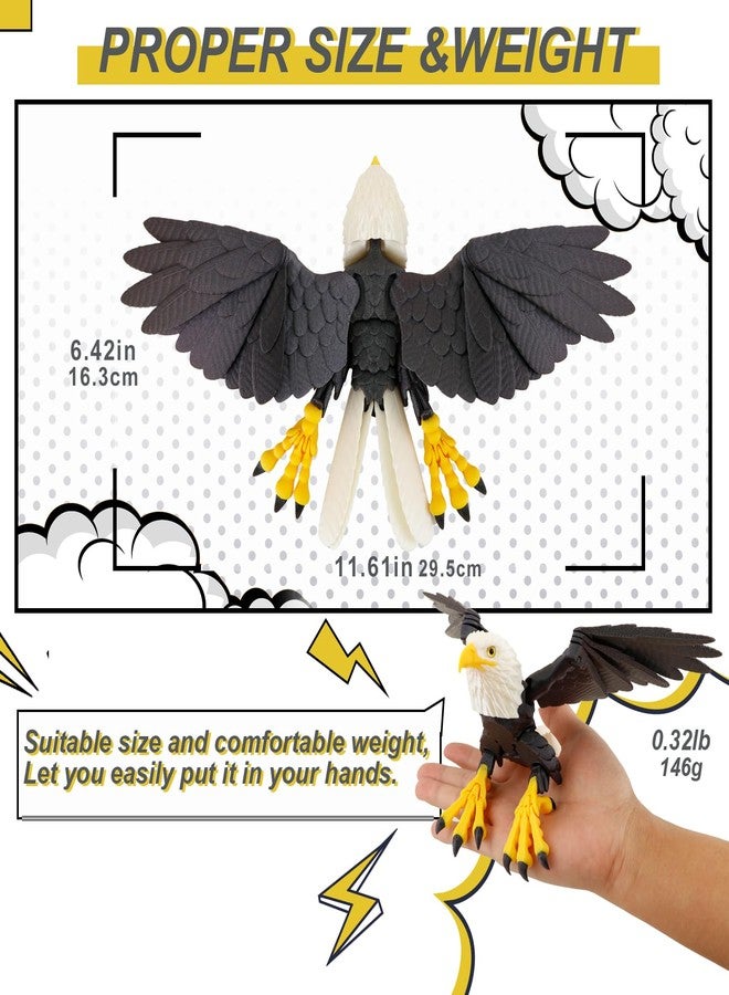 LehuoMaker 3D Printed Eagle Flexible Wings, Flying Eagle Model Toys, 3D Printed Bird Animals,3D Printed Dragon, Fidget Toys for Adults - Image 5