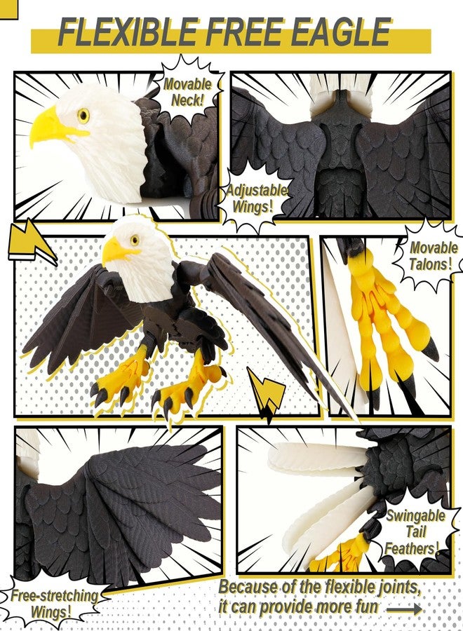 LehuoMaker 3D Printed Eagle Flexible Wings, Flying Eagle Model Toys, 3D Printed Bird Animals,3D Printed Dragon, Fidget Toys for Adults - Image 3