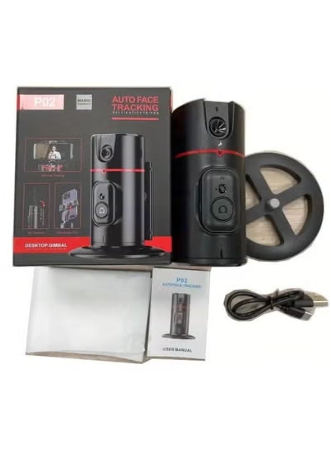 TIGER Auto Face Tracking Phone Holder Tripod Stand P02 | AI-Powered 360° Rotating Selfie Stick with Smart Face & Object Tracking | Hands-Free Cameraman Mount for Vlogging, TikTok, YouTube, Video Calls & Live Streaming | Compatible with iPhone & Android Devices | Portable, Rechargeable & Easy to Use for Content Creators  - Image 1