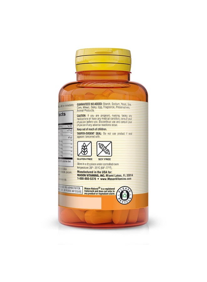 Mason Natural Papaya Digestive Enzyme Complex Healthy Digestive Function Promotes Nutrient Absorption Peach Flavor 100 Chewables (Pack Of 3) - Image 4