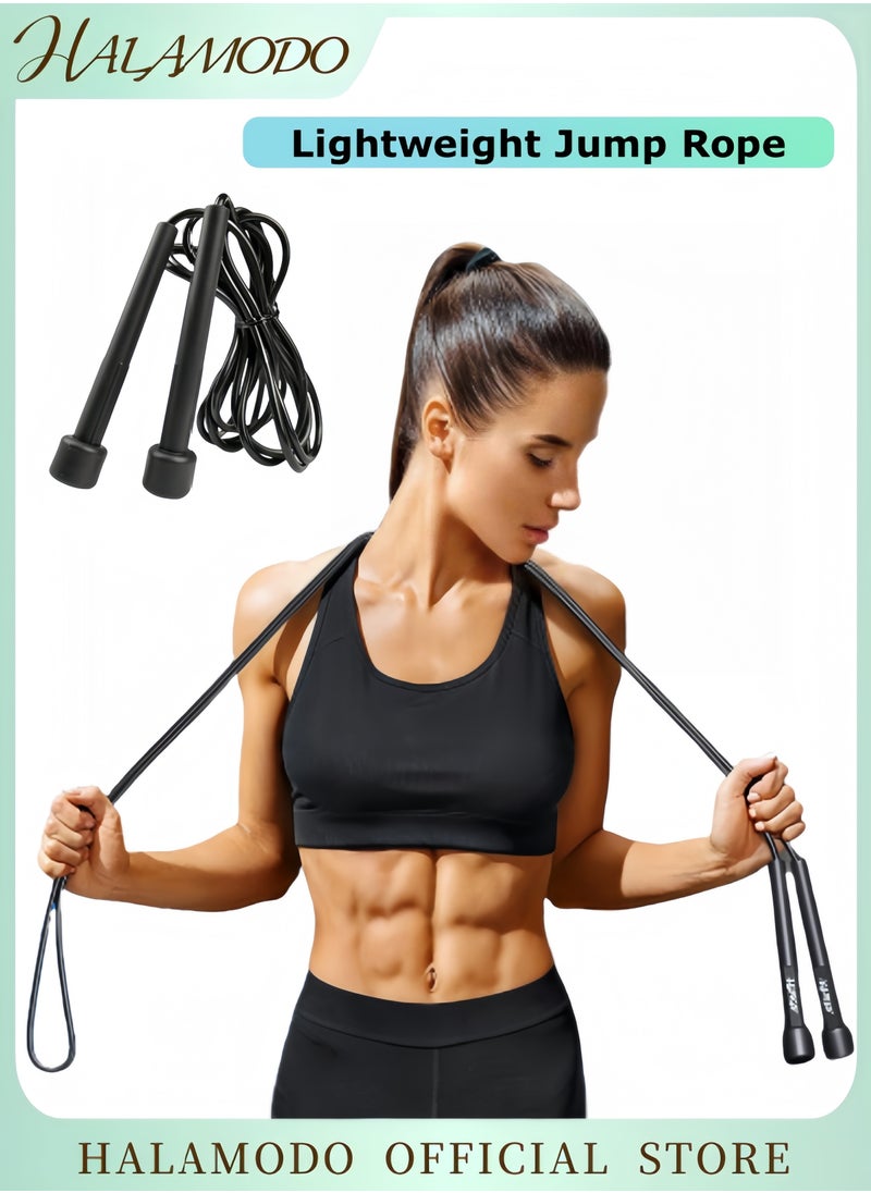 HALAMODO Lightweight Jump Rope with Plastic Handles Adjustable Jump Ropes  for Fitness and Exercise & Cardio and Endurance Training & Workout  - Image 1
