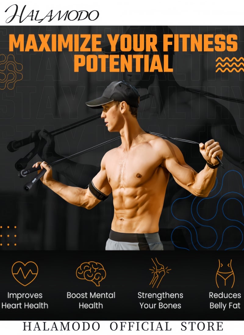 HALAMODO Lightweight Jump Rope with Plastic Handles Adjustable Jump Ropes  for Fitness and Exercise & Cardio and Endurance Training & Workout  - Image 2