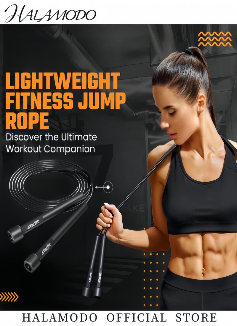 HALAMODO Lightweight Jump Rope with Plastic Handles Adjustable Jump Ropes  for Fitness and Exercise & Cardio and Endurance Training & Workout  - Image 3