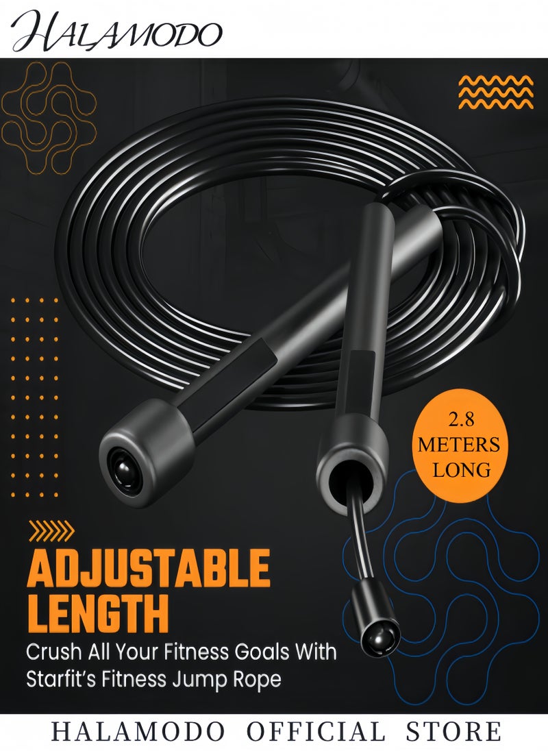 HALAMODO Lightweight Jump Rope with Plastic Handles Adjustable Jump Ropes  for Fitness and Exercise & Cardio and Endurance Training & Workout  - Image 5