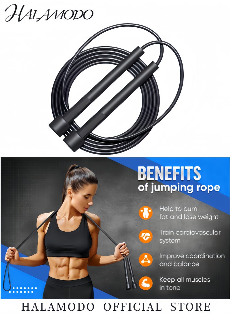 HALAMODO - Lightweight Jump Rope with Plastic Handles Adjustable Jump Ropes  for Fitness and Exercise & Cardio and Endurance Training & Workout - Image 1