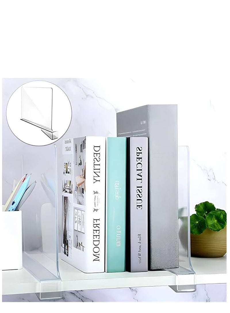 10 حزمة مقسمات الرف ، واضحة الاكريليك خزانة الرف المقسمات لمنظم الرف الخشبي ، متعددة الوظائف الملابس Purbses الفاصلين لخزانات المطبخ خزانات الكتب المكتب والحمام (10 حزمة واضحة) - Image 2