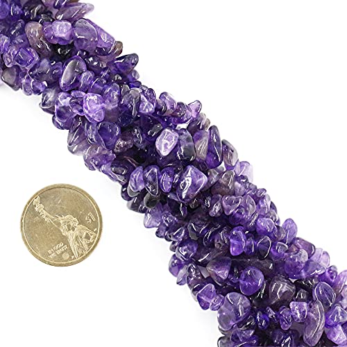 Clearain 35 inches Chip Stone Loose Gemstones Beads Drilled Strand for Jewelry Making (Amethyst) - Image 2