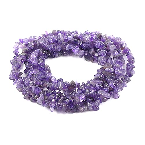 Clearain 35 inches Chip Stone Loose Gemstones Beads Drilled Strand for Jewelry Making (Amethyst) - Image 1