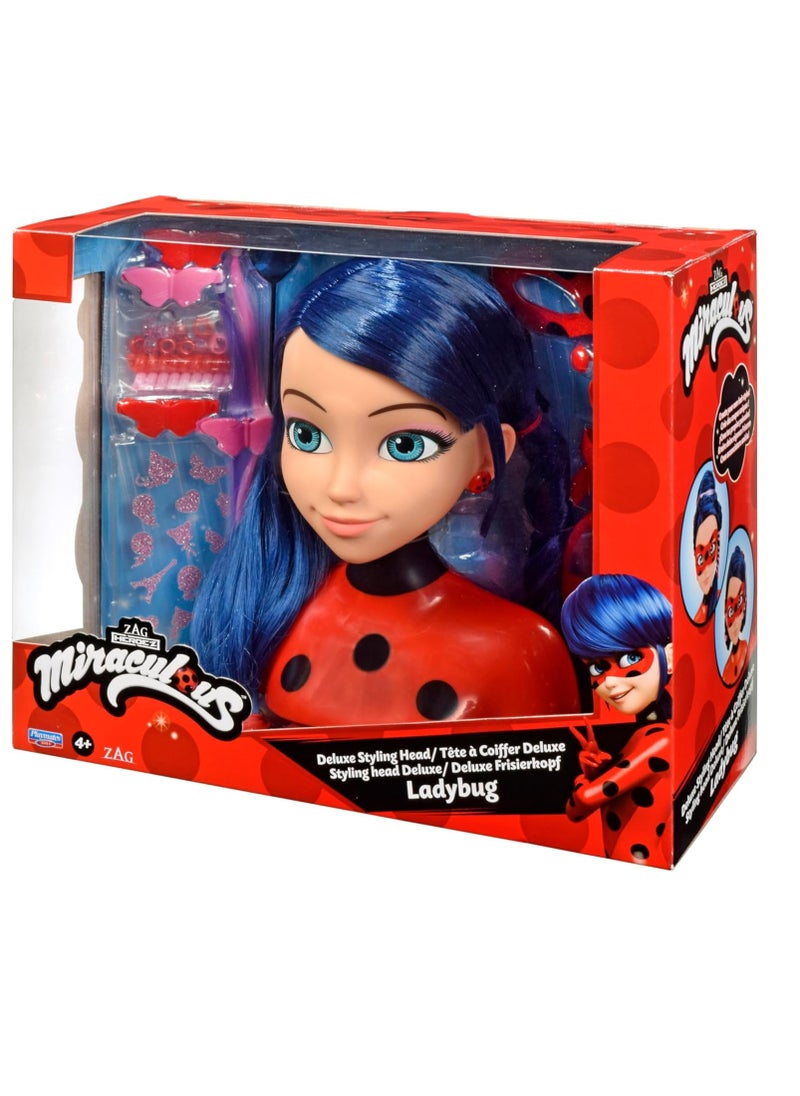 Miraculous Bandai Ladybug Styling Head With Doll Hairdressing Accessories | Toy Hair Styling Doll Head Set For Children | Pretend Hair Salon | Kids Hair Dressing Role Play Sets For Girls  - Image 2