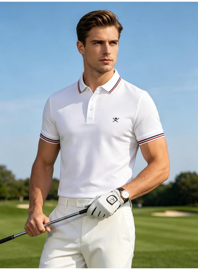 HACKETT LONDON Couples men and women summer breathable lapel short sleeve Polo shirt - Image 4