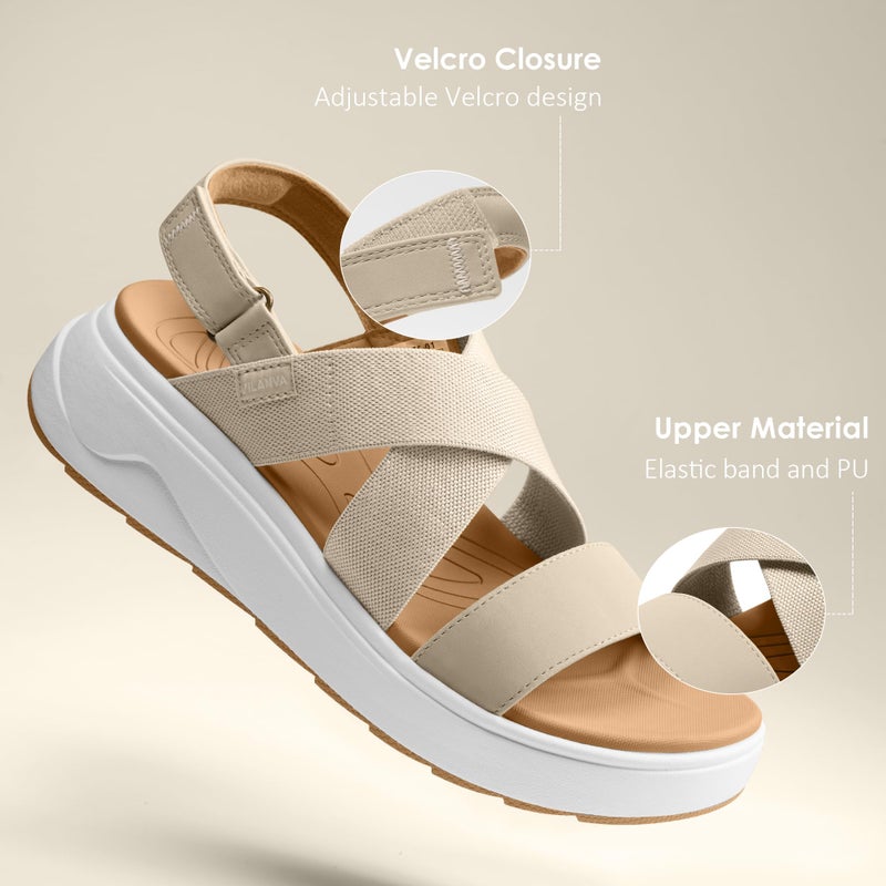 Vilanva Women's platform sandals Beige Size 8 - Image 5