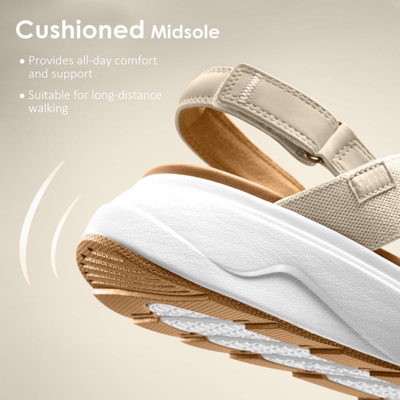 Vilanva Women's platform sandals Beige Size 8 - Image 4
