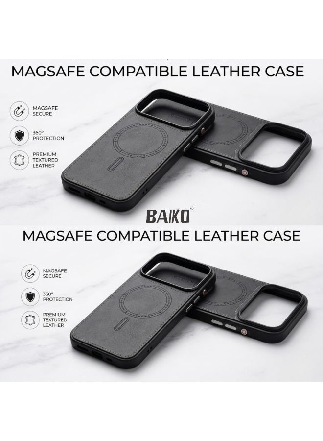 BAIKO Premium Leather Texture MagSafe Case for iPhone – Shockproof Slim Protective Cover with Strong Magnetic Charging Support - Image 3