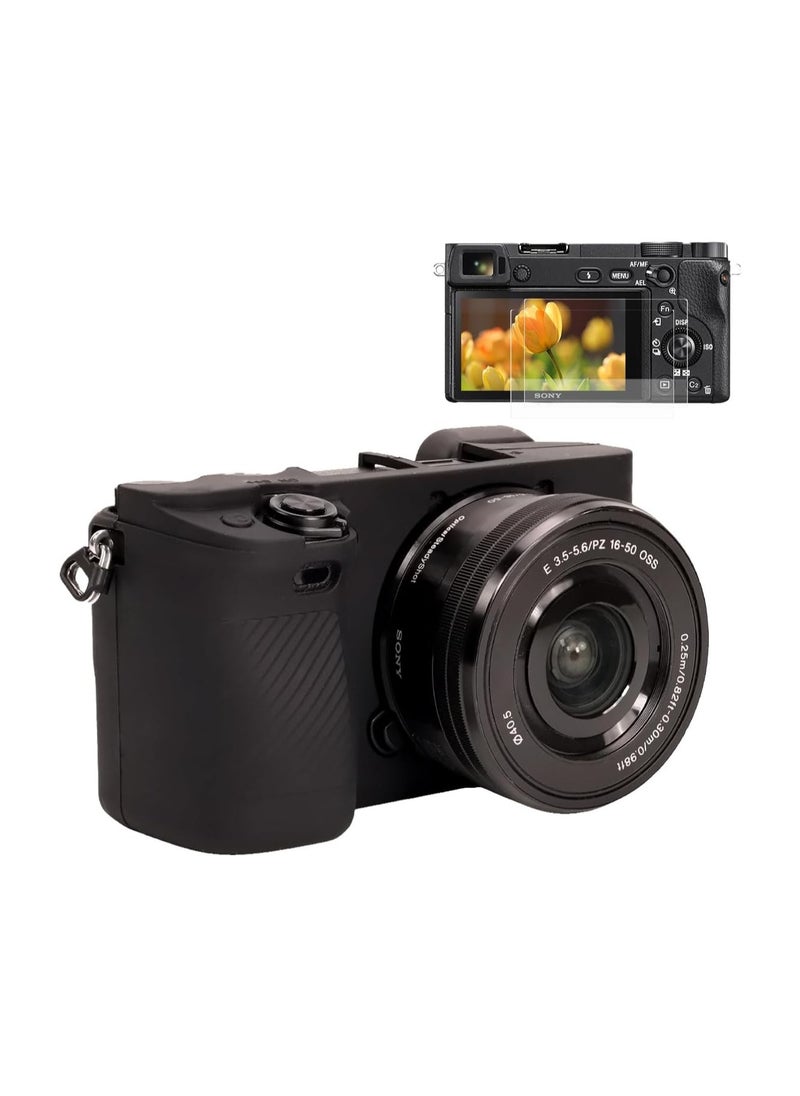 General Case for Sony Alpha A6400, A6300, A6100 Camera, Soft Silicone Case Skin & Screen Protector Accessories for Sony Alpha A6400/6300/6100 Digital Camera Silicone Case  - Image 1