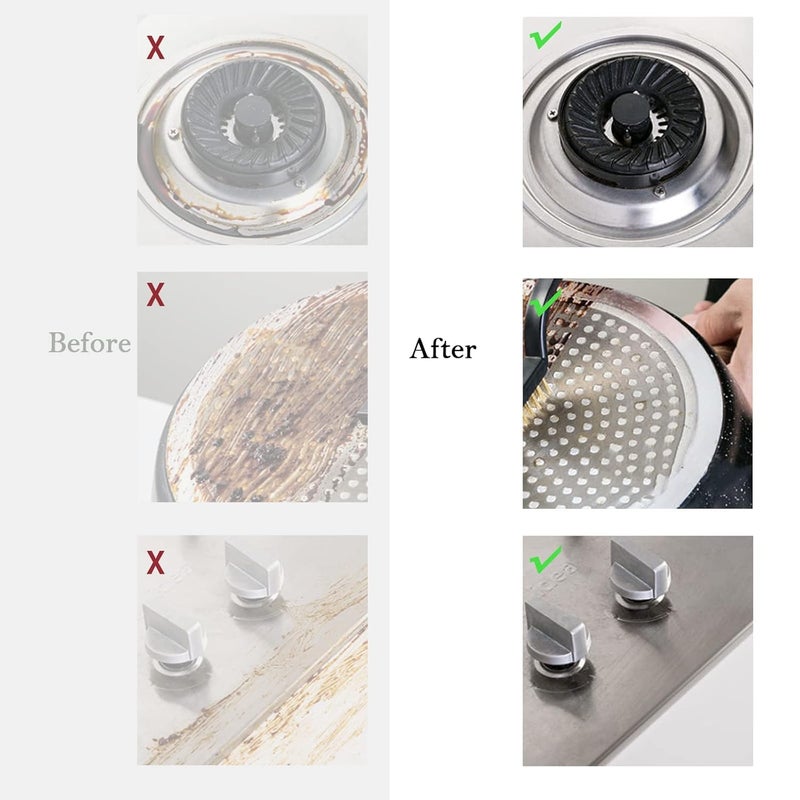 Prostuff.in ® مجموعة 3 قطع من فرش تنظيف موقد الغاز مع شعيرات معدنية ونحاسية ونايلون وقطعتين من المكاشط لإزالة الصدأ والأوساخ والدهانات مع أدوات تنظيف عميقة للاستخدام المنزلي والمطبخ مجموعة من 5 قطع - Image 4