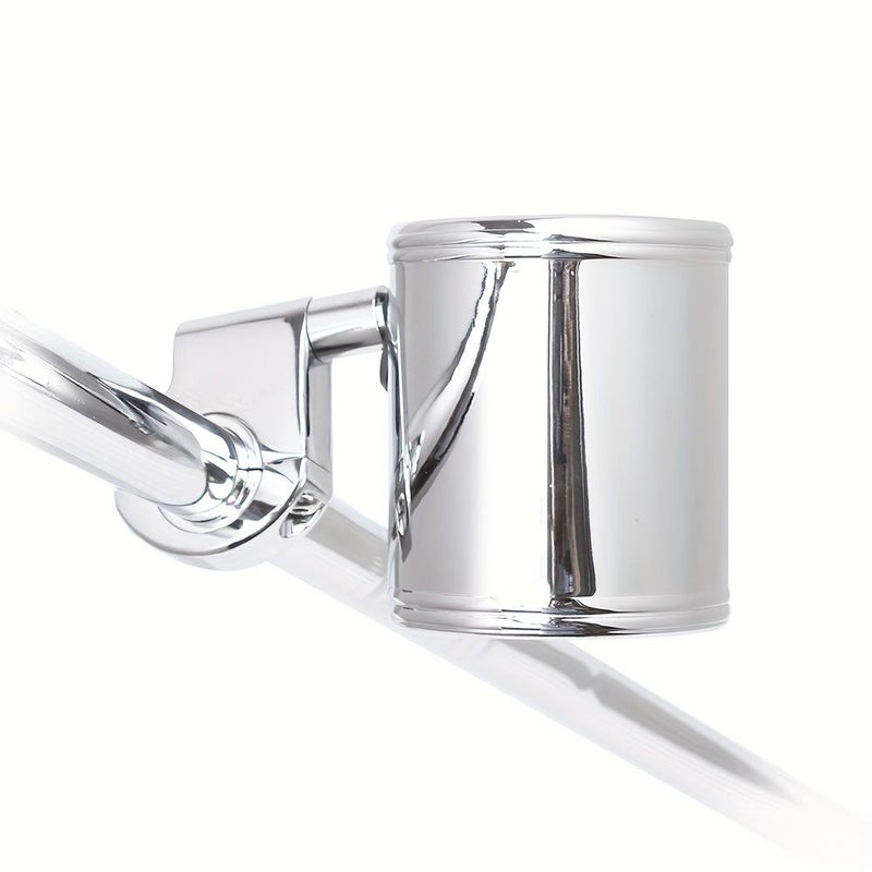 Universal Motorcycle Cup Holder Handlebar Mount 22-32mm Silver - Image 4