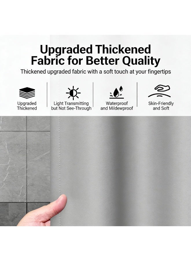 أوليس فيرس  بسيطة وأنيقة رمادي 200x200cm ستارة الحمام ، لا تحتاج إلى حفر حفرة ، مع هوك ، وحماية البيئة ، غير مؤذية ، للماء ، ومكافحة العفن ، شعور جيد من السقوط - Image 4