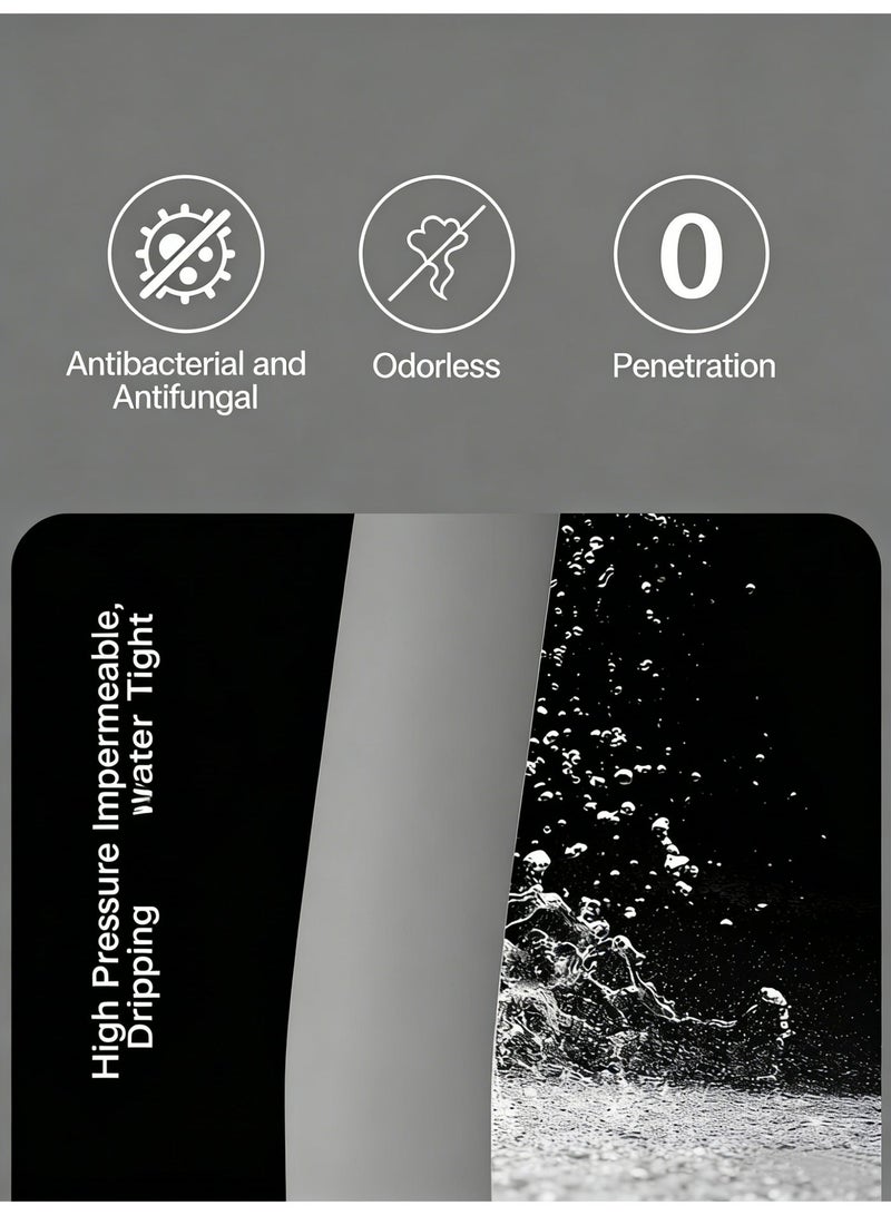 أوليس فيرس  بسيطة وأنيقة رمادي 200x200cm ستارة الحمام ، لا تحتاج إلى حفر حفرة ، مع هوك ، وحماية البيئة ، غير مؤذية ، للماء ، ومكافحة العفن ، شعور جيد من السقوط - Image 2