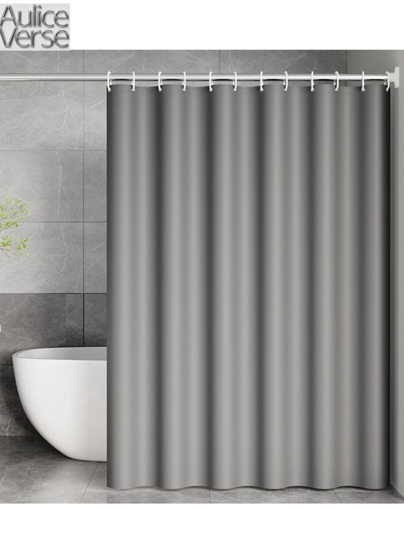 أوليس فيرس  بسيطة وأنيقة رمادي 200x200cm ستارة الحمام ، لا تحتاج إلى حفر حفرة ، مع هوك ، وحماية البيئة ، غير مؤذية ، للماء ، ومكافحة العفن ، شعور جيد من السقوط - Image 1