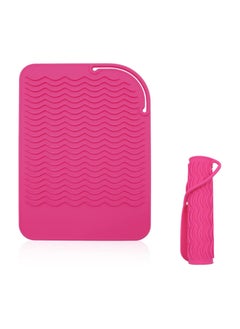 Generic Heat Resistant Silicone Mat Pouch, Styling Tools Heat Mat, Silicone Anti-Heat Pad for Hair Straightener, Curling Irons, Flat Irons, Waver , Rose red  - Image 1