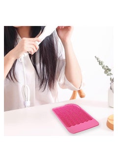 Generic Heat Resistant Silicone Mat Pouch, Styling Tools Heat Mat, Silicone Anti-Heat Pad for Hair Straightener, Curling Irons, Flat Irons, Waver , Rose red  - Image 3