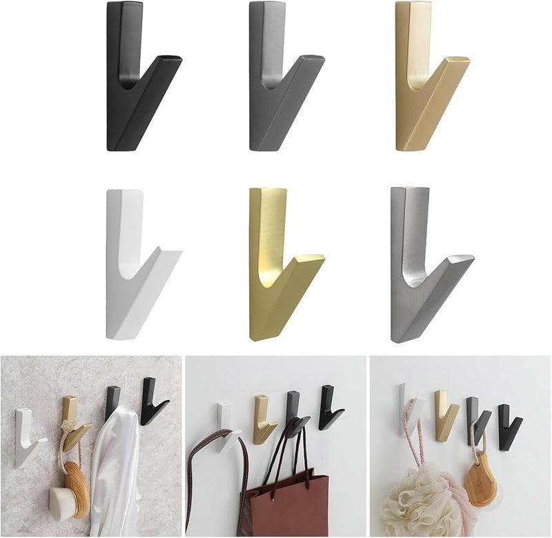 خطاف معطف معلق على الحائط الأبيض، ملحق تعليق الملابس المصنوع من الألومنيوم لتوفير المساحة - Image 3
