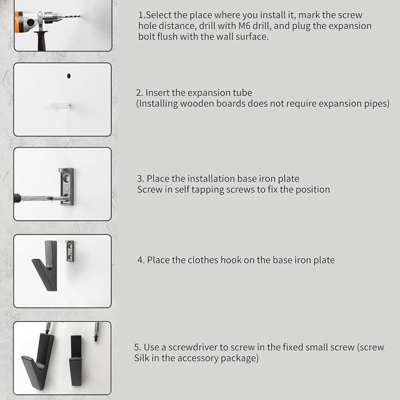 خطاف معطف معلق على الحائط الأبيض، ملحق تعليق الملابس المصنوع من الألومنيوم لتوفير المساحة - Image 5