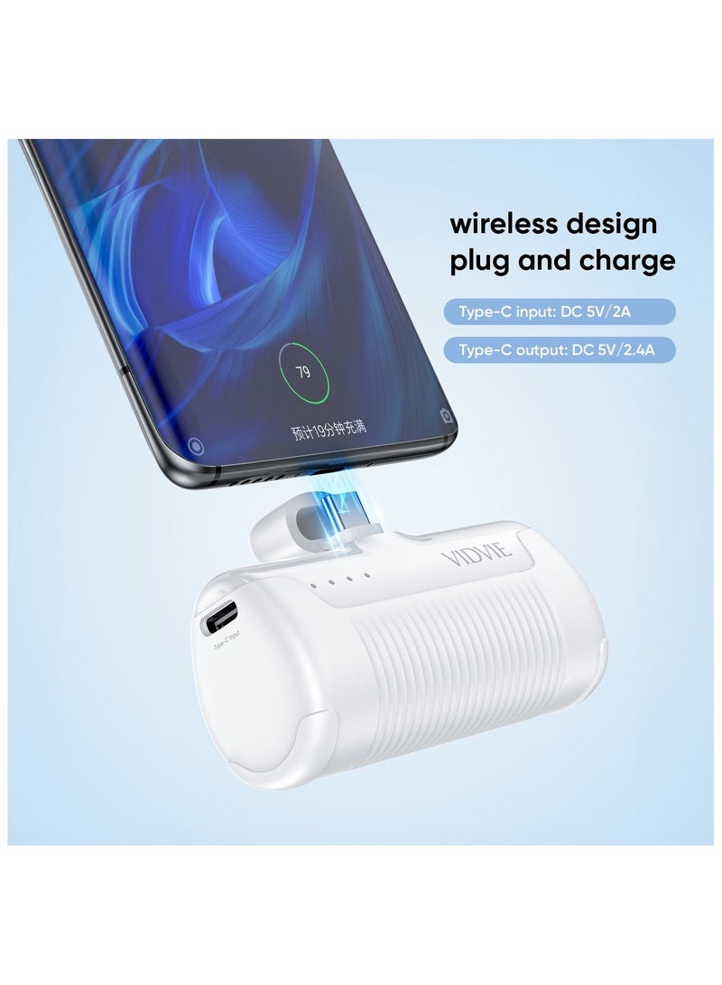 Vidvie Power bank with a capacity of 5000 mAh, Type-C, small with a compact and lightweight size, provides fast and safe charging thanks to a high-efficiency lithium battery. Made of durable materials to ensure sturdiness and ease of carrying.  - Image 3