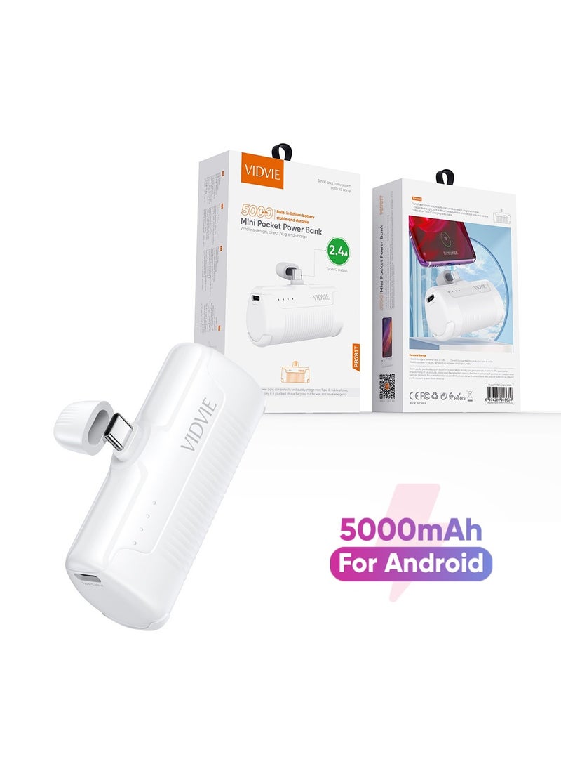 Vidvie Power bank with a capacity of 5000 mAh, Type-C, small with a compact and lightweight size, provides fast and safe charging thanks to a high-efficiency lithium battery. Made of durable materials to ensure sturdiness and ease of carrying.  - Image 5