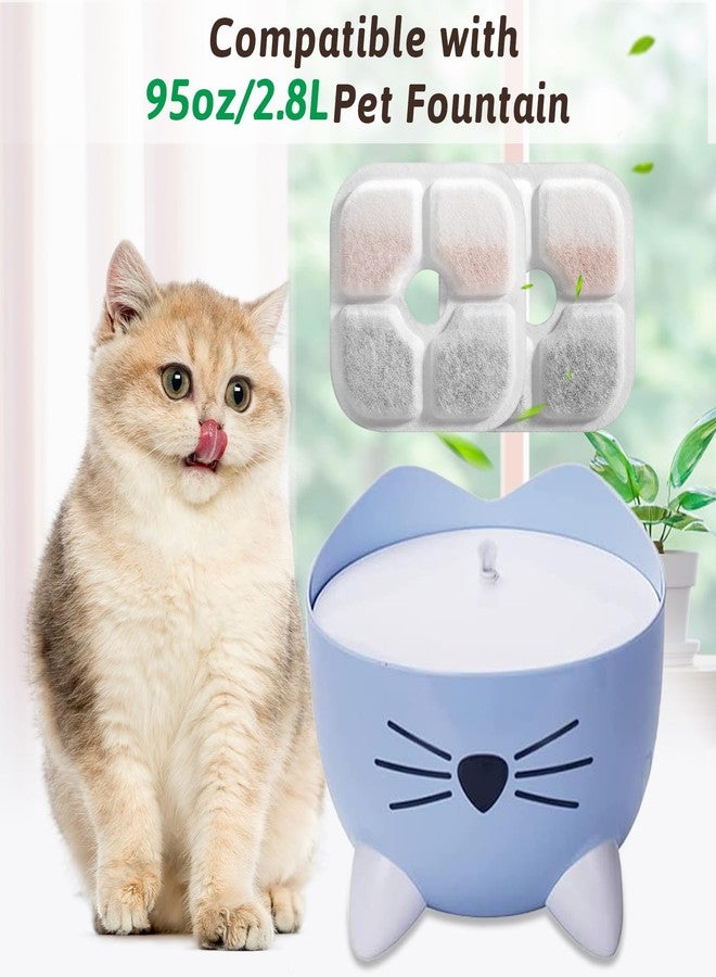 Porens Cat Water Fountain Replacement Filters Fit for 2.5L Fountain with Whiskers Pattern Triple Action Water Pet Cat Drinking Fountain Filter Pack of 8 - Image 4