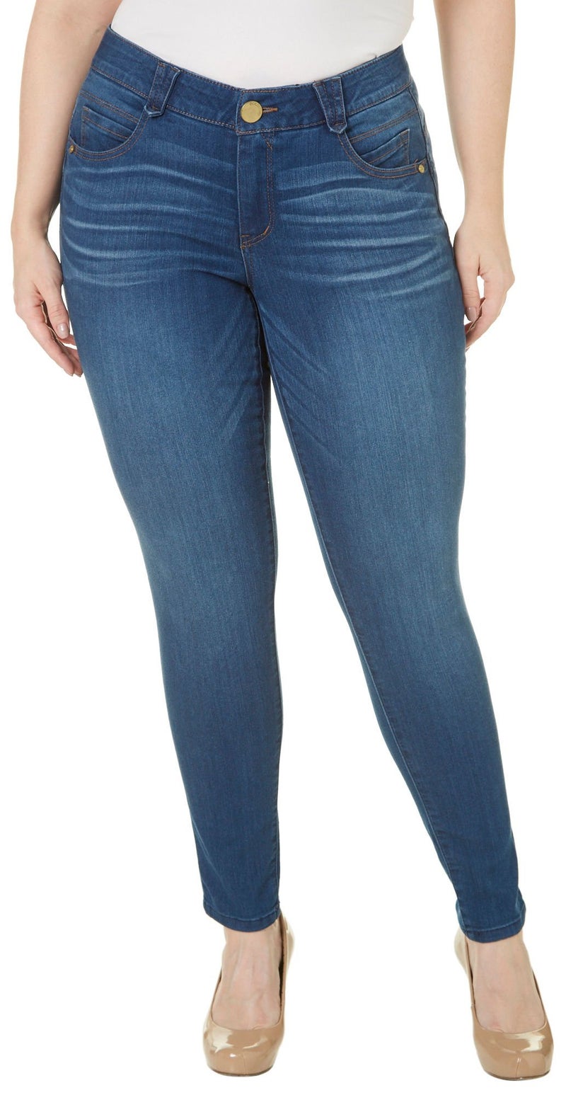 Democracy Womens Plus Size Ab Solution Jegging Blue 20W