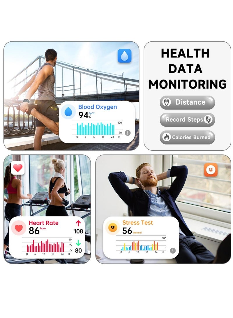 Captaintech Smart Watches for Men Women, Alexa Built in & Bluetooth Call(Answer/Make), 1.95" Full Touch Screen Fitness Tracker, IP68 Waterproof Heart Rate Sleep Monitor, 100+ Sport Modes, for iPhone Android - Image 3