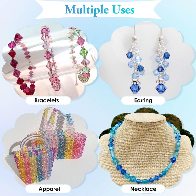 Paxcoo 560Pcs Crystal Beads for Jewelry Making, Crystal Acrylic Bead Faceted Craft Beads Bicone Gem Beads Jewel for Jewelry Making (10 MM) - Image 4