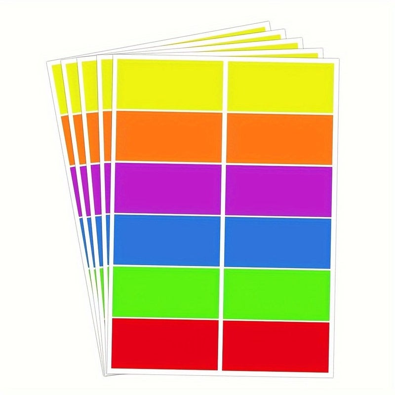 300pcs Colorful 3x1.5 Inch Rectangle Labels for Inventory Moving Boxes Bins - Image 1